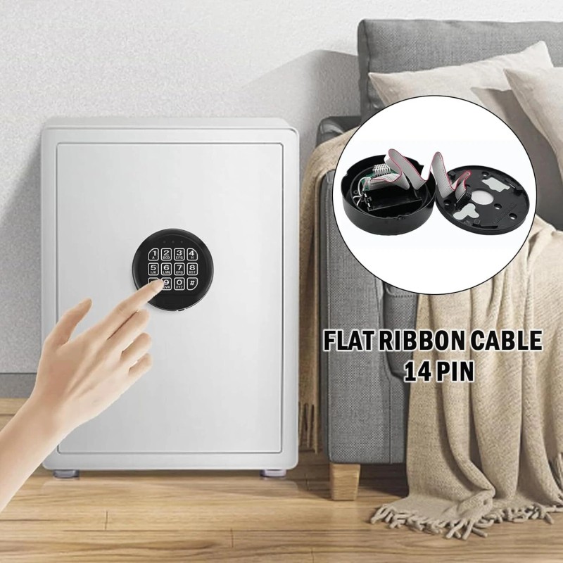 MOUNT Gun Safe Lock Replacement Black Keypad Lock with 2