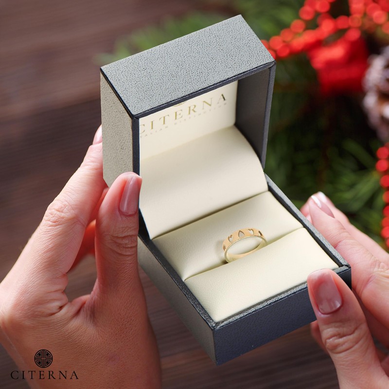 Citerna Women's 9 ct Yellow Gold Heart Ring, Gold,Size -