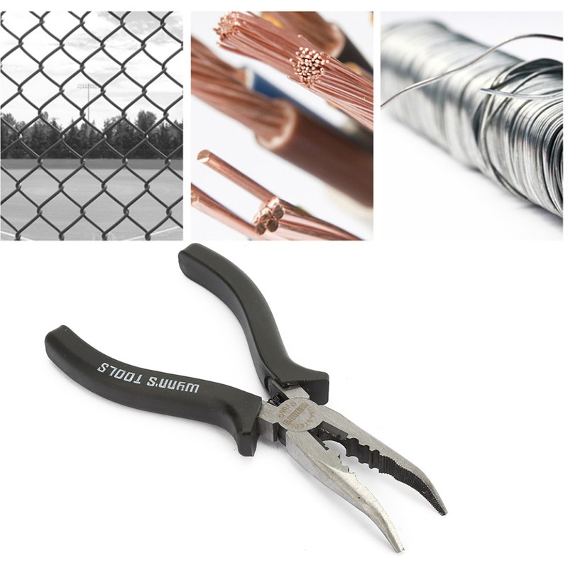 6'' High Carbon Steel Slimline Bent Nose Pliers Round Curved