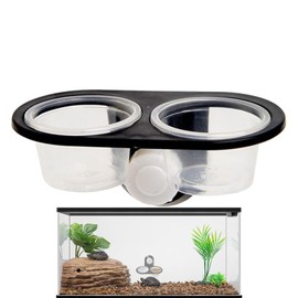 Gecko Food Dish - Reptile Food Bowl Water,with 4 Cups Feeder Accessories Ledge Dispenser for Hermit Crab Chameleons Turtle Frog Lizard Tarantula