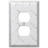 Amerelle 955D Diamond Plate Wallplate, 1 Duplex, Stampled Aluminum, Silver,