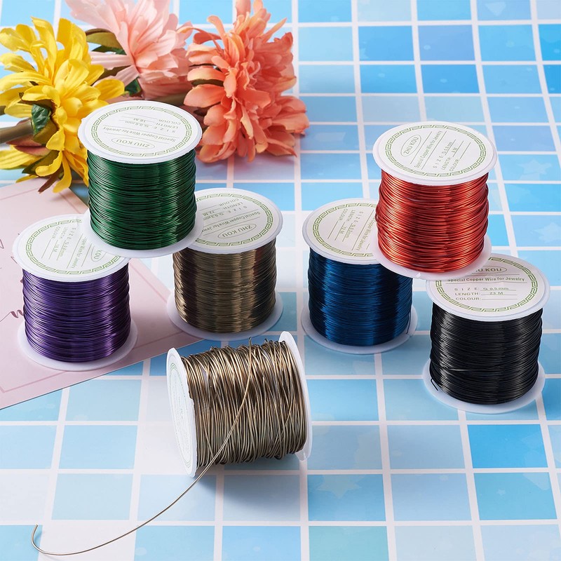 Elecrelive 1 Roll 22 Gauge Tarnish Resistant Copper Wire Copper