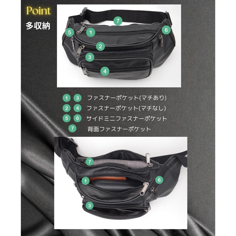 Marib select c535 Men's Genuine Leather Waist Bag, Body Bag,