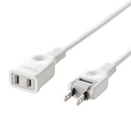 Sanwa Supply TAP-EX2107 Power Extension Cord 23.0 ft (7 m), Swing Plug with Tracking Fire Prevention Insulated Cap