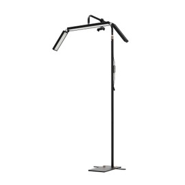 CNCEST LED Floor Lash Lamp,360 ° Rotatable Foldable Half Moon Lamp for Lash Extension,57.1-70.87" Adjustable Height,Light for Beauty Skincare Lashes Eyebrows Filming Content Creation (Black)