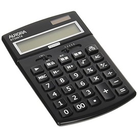 オーロラジャパン 中型卓上電卓 税計算機能付き ブラック DT206TXB