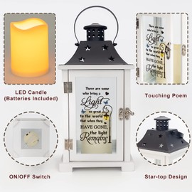 Memorial Lantern, Sympathy Memorial Gifts for Loss of Loved One, Mother, Father, Husband, Bereavement Gift Ideas, Black Metal Remembrance Gifts, Tabletop & Hanging - There're Some Who Bring a Light