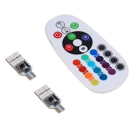 KIMISS Luces LED RGB para autos, 16 colores, control remoto, 2x T10 168 194 2825 W5W, iluminación interior y decoración