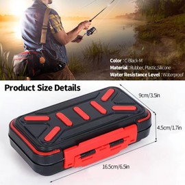 Waterproof Fishing Tackle Box, Mini Fishing Lure Boxes with Adjustable Dividers, Portable Fishing Organizer Case, Small Fishing Tackle Storage Boxes for Hooks Lures Accessories, Fishing Supplies (BK)