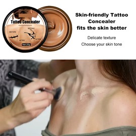 SEGMINISMART Tattoo Concealer,Tattoo Cover,Narben Concealer,Scar Concealer,Tattoo Entferner,Narben Tattoo Concealer,Tattoo Abdeckung,Wasserdichter Make up Haut Narben Concealer (Dunkle Farbe, 20g)