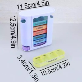 Sangpum Sangse Seolmyeong Chamjo 7일용 약통 주간/월간 약 보관함 정제 분리형 약국용 [Transparent] 7-Day Pill Organizer Weekly/Monthly Medication Storage Container with Dividers [Transparent]