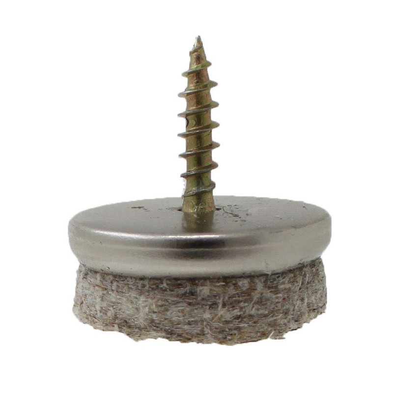 16pcs: 24mm Screw-On Floor Protection Felt Pads for Furniture, Tables