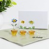 NaneTidy 3pcs Mini Glass Flower Figurines Hand Blown Glass Sunflower