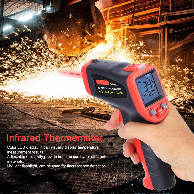 WT323D 50℃850℃ Handheld NonContact Digital Infrared IR Thermometer Temperature Tester