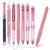 Retractable Gel Ink Pens, 7 Pack 0.5mm Fine Point Black
