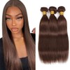 Chocolate Brown Bundle Color #4 Straight Human Hair Bundles Peruvian