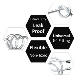 ZOTTI PVC Shower Hose 2m - Strong - Anti-Burst - Universal Standard Fitting - Easy Replacement