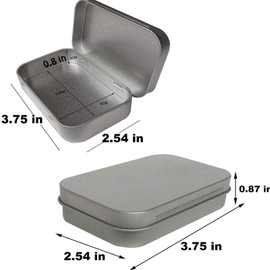 6 Pcs Metal Hinged Tin Box Container Mini Portable Small Storage Container Kit Tin Box Container, Small Tin with Lid, Craft Container, Tin Empty Box, Home Storage 3.7x2.3x0.8 inch.