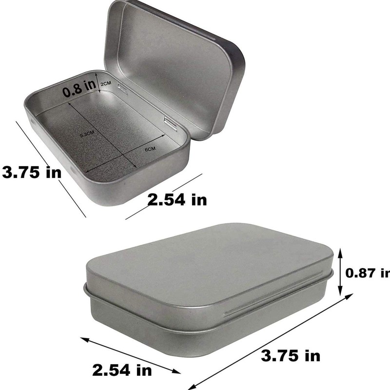 6 Pcs Metal Hinged Tin Box Container Mini Portable Small
