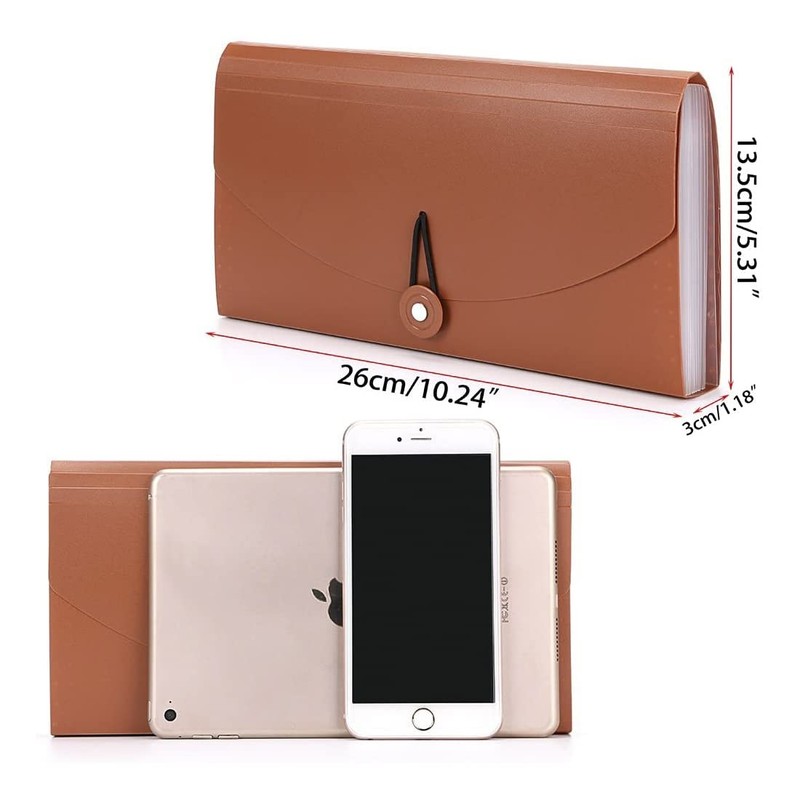 3 Pack 13 Pocket Check Bill Folder, Expandable Coupon Currency