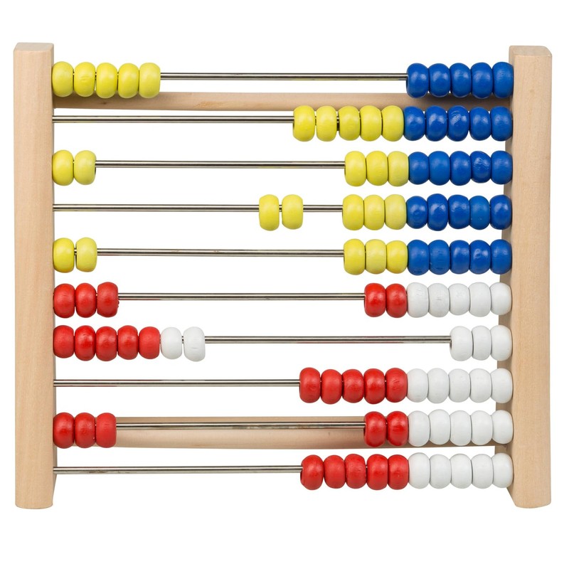 Idena 22924 Wooden Counting Frame with 100 Threaded Beads in