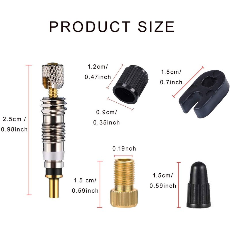 KEWAYO Presta Valve Core Tool Set, 18Pcs Valve Repair Kit,