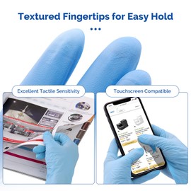 JMU Nitrile Gloves Bulk Case of 1200pcs, 3.5Mil Gloves Disposable Latex Free, Medical Gloves Blue