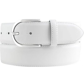 BELTINGER Patent Leather Belt 4 cm Shiny Women's Belt 40 mm Elegant Belt for Women Round Belt Buckle, White, silver