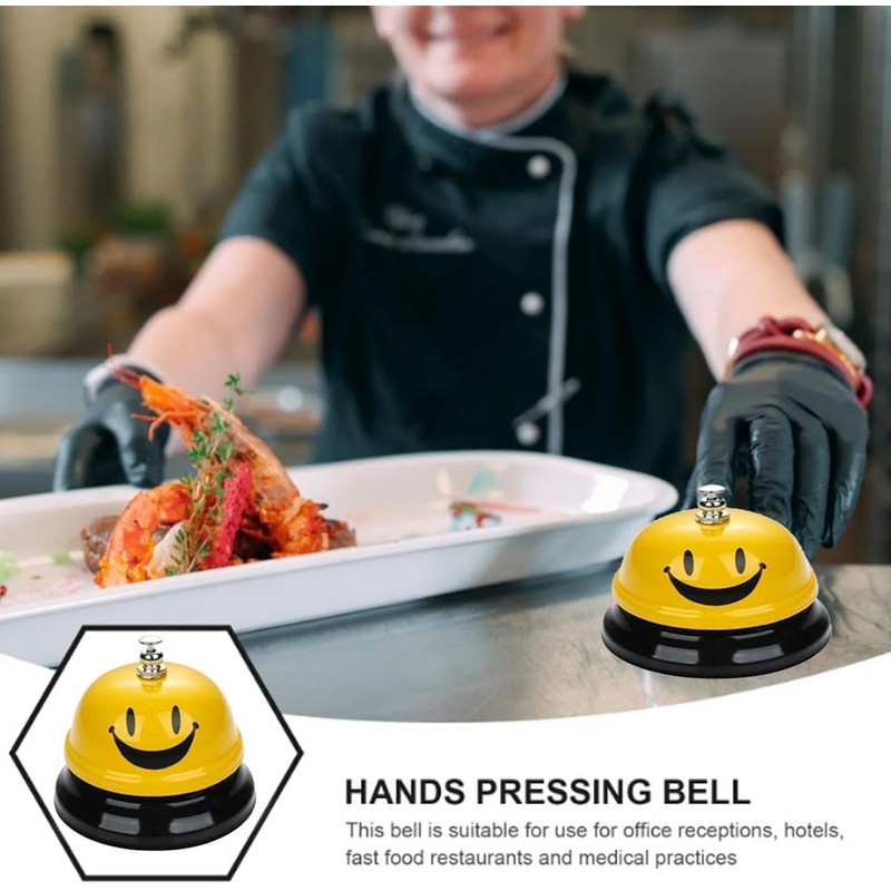 Heyumybit Call Bell,Service Bell,8.5cm Diameter 6cm Height,Reception Desk Table Service
