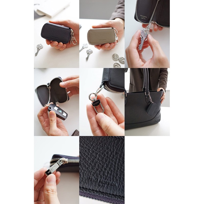 Pelle Molvida PM-BA627 Smart Key Case, Round Zipper, navy