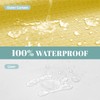 eachope Yellow No Hook Waffle Weave Shower Curtain with snap-in