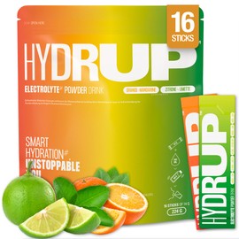 Hydrup Elektrolyte Ohne Zucker Getränkepulver - Formel mit Vitamin- & Mineralstoffen für Schnelle Hydration - 1733 mg Elektrolyte Pulver pro Portion (16 Sticks, Mix)