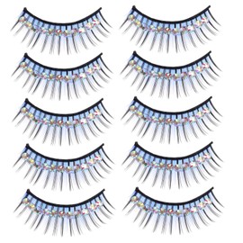 Baluue 15pairs Thick Dramatic Performance False Eyelashes with Diamonds of Reusable Lashes for Dance Stage Makeup Lightweight Curved and Comfortable for Stunning Eye Looks