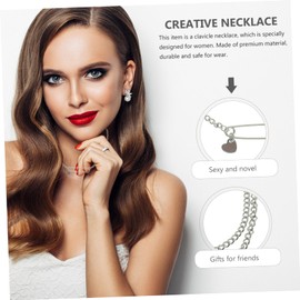 DEARMAMY 1pc Body Necklace Chain Buckle Chain Necklace J Necklace for Women Party Favors Supplies Safety Pin Pendant Memorial Necklace Necklace Necklaces Party Body Chain Silver
