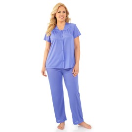 Exquisite Form Women's Coloratura Sleepwear Short Sleeve Pajama Set 90107, Victory Violet, XL