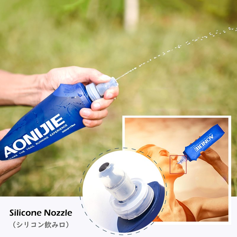 TRIWONDER Soft Flask TPU Foldable Running Water Bottles BPA-Free Collapsible