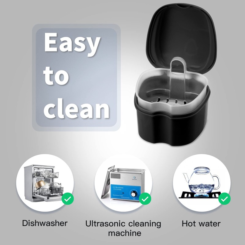 Annhua Denture Cup Retainer Cleaning Case Denture Soaking Container With