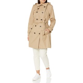 LONDON FOG womens Double Breasted Trenchcoat, Br Khaki, Small US