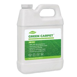 Green Carpet Lawn Liquid Fertilizer with Balanced NPK 18-3-4 with micronutrients | Lawn Food Quality Liquid Fertilizer - Spring & Summer Concentrated Spray - Any Grass Type (32 oz Bottle)