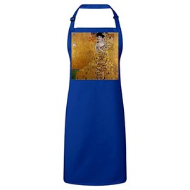 fabulous Premium Kitchen Apron Painting Gustav Klimt Portrait by Adèle Bloch Bauer I Art Vintage Original Gold Gold, blue