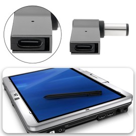 Briny River 1 Piece 100W PD Angled Laptop Charger 90 Degree Converter Female Type C to DC 7.4mm X 5.0mm Large Pin Connector Compatible with HP Elitebook 2530p 2730p 2540p 2740p 2760p