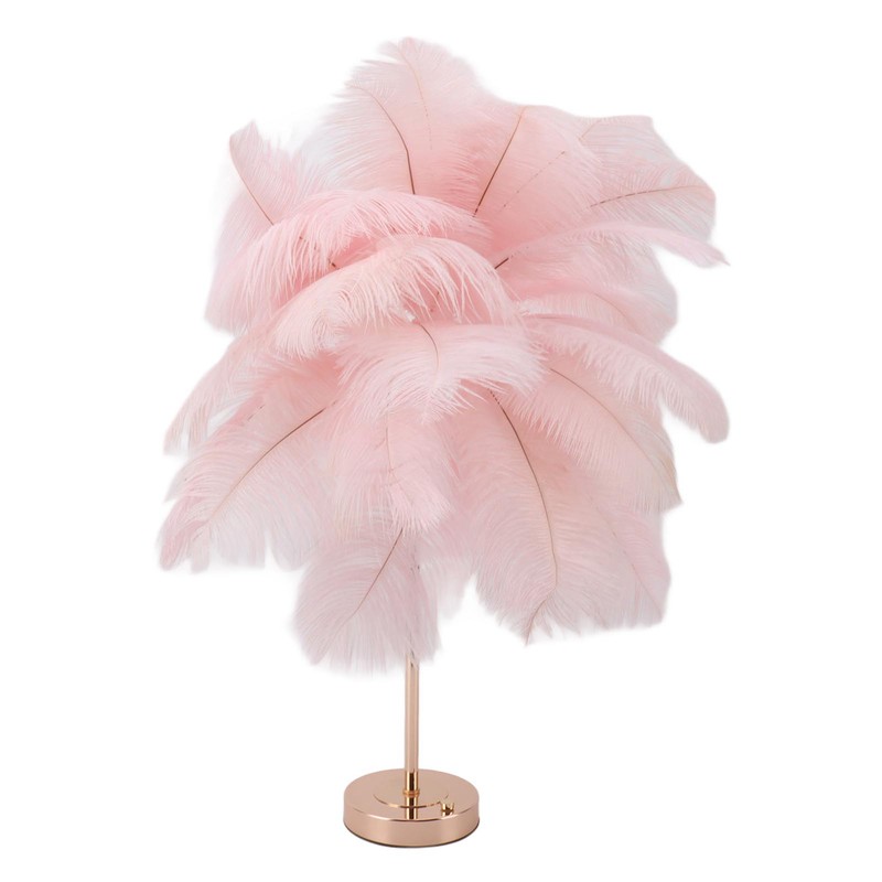 Decorative Table Lamp 30PCS Feathers USB Rechargeable Light Touch Control