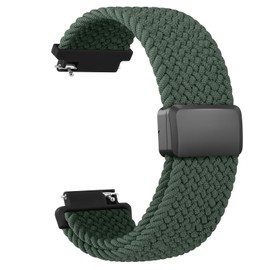 18mm Watch Straps Braided Magnetic Compatible with Venu 3S/Venu 2S/Vivoactive 4S/Vivomove 3S/Forerunner 255s/255s Music/265s, Quick Release Sport Loop Watch Strap for Men and Women (Olive Green)