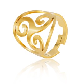 Celtic Triskelion Ring for Men,Triskele Symbol Celtic Spiral Knot Ring of Irish Triskelion Stainless Steel Mens Promise Wedding Rings Jewellery Gift, 10, Stainless Steel, No Gemstone