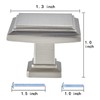 YCSJ Square Knobs - 10 Pack / 1.3 Inch, /Brushed