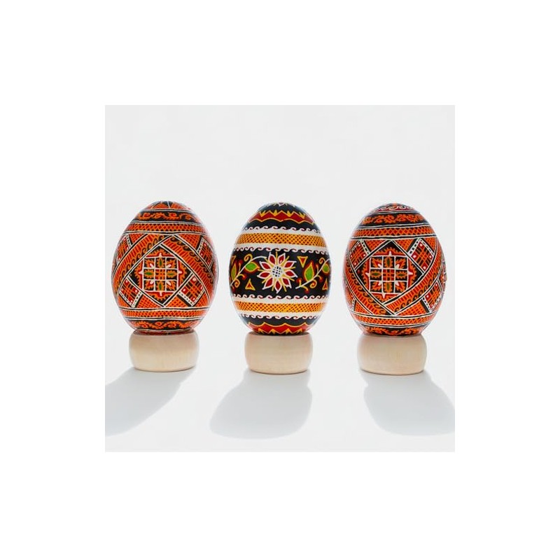 3 Wooden Egg Stands Holders Displays 0.75 Inch Diameter