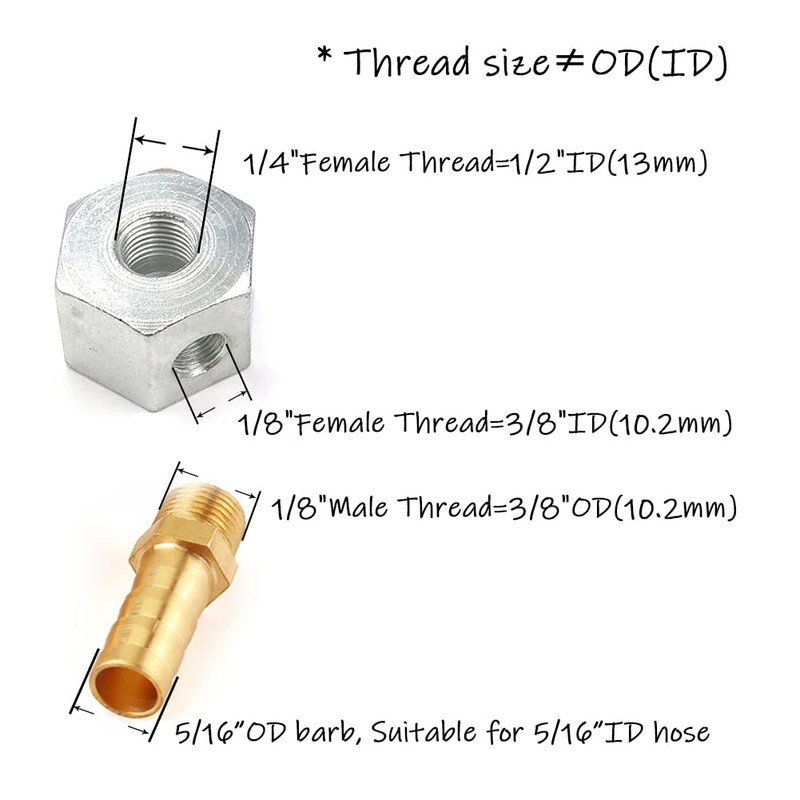 Uenede Magnetic Base with Barb Connector + 1/4"PT Flat Nozzle