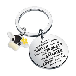 BNQL Cow keychain Cow Gifts Cow Lover Gifts Keychain Farm Cow Jewelry Cow Mom Gifts Cow Owner Gifts Cow Keyring Animal Lover Gift (Cow Keychain), Cow Keychain, Large