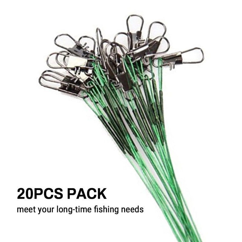 Namolit Steel Leader Fishing 20pcs Wire Leaders Heavy Duty Fishing