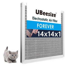 UBeesize 14x14x1 Reusable Electrostatic Air Filter HVAC AC Furnace Filter,MERV 8, Washable, Lasts a Lifetime,Permanent Air Filter,Breathe Fresher,Home And Office(Actual Size:13.5x13.5x0.86 Inch)